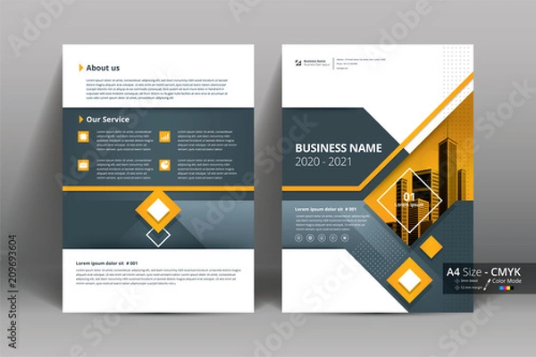 Fototapeta Abstract vector modern/ flyer design / brochure design template / annual report /book cover / corporate identity template /in an A4 page