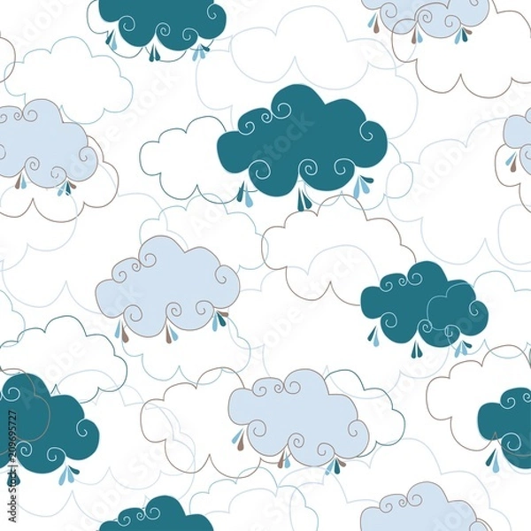 Fototapeta Clouds on white background