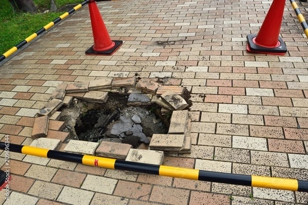 Obraz 陥没した道路