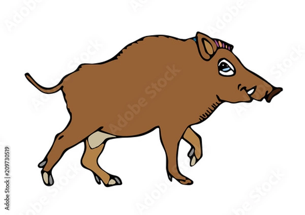 Obraz イノシシのイラスト