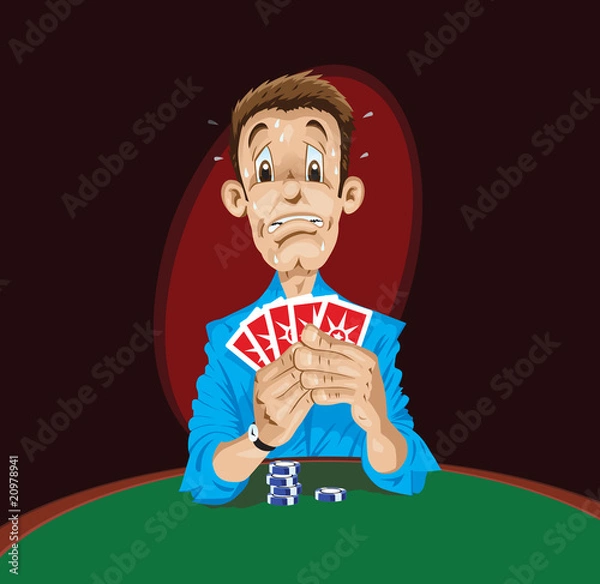 Obraz Scared Poker Player