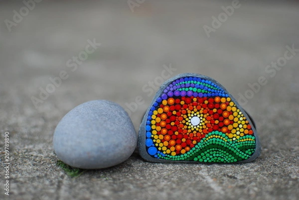 Obraz Dotted Mandala Landscape Psychedelic Stone