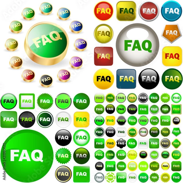 Fototapeta FAQ buttons for web.