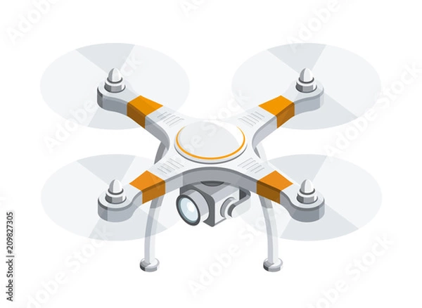 Obraz Drone Quadrocopter 3D izometryczny