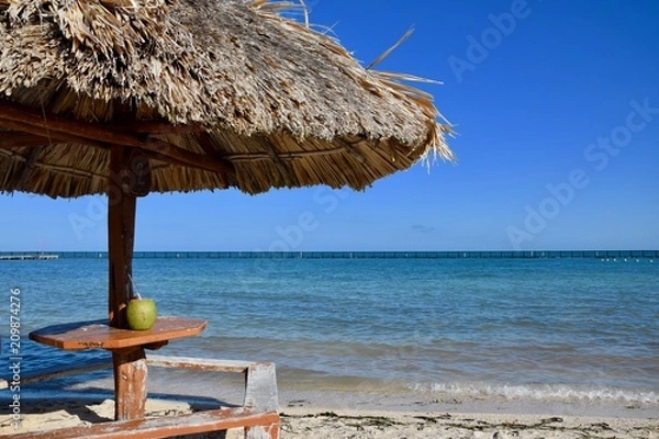 Obraz entspannter Platz am Strand in der Karibik