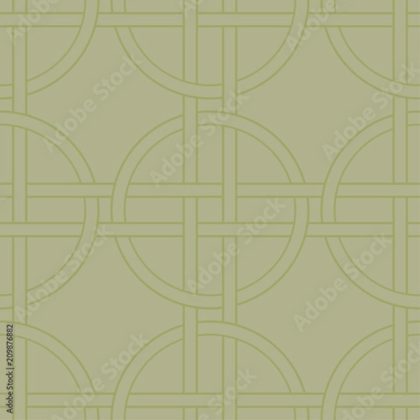 Obraz Olive green geometric ornament. Seamless pattern