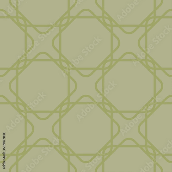 Obraz Olive green geometric ornament. Seamless pattern