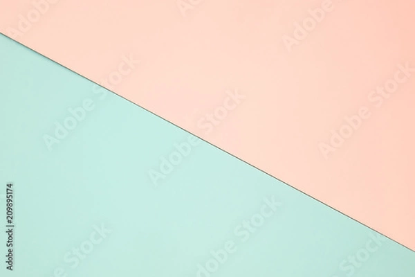 Fototapeta Light green and orange pastel paper color for background