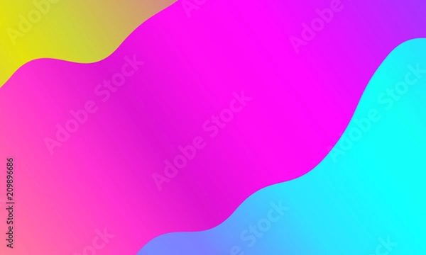Fototapeta Colorful geometric background. Vibrant gradient.  Wavy pattern. Fluid shapes composition. Minimal design. Vector illustration