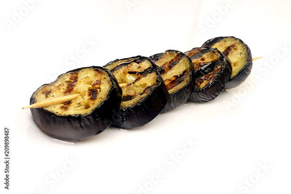 Obraz grilled aubergines on a spit