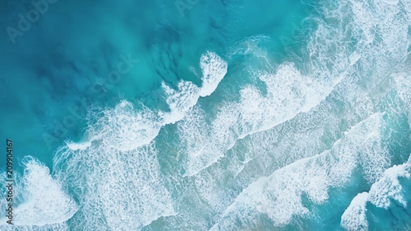 Obraz Fale na plaży jako tło. Piękne naturalne tło w okresie letnim