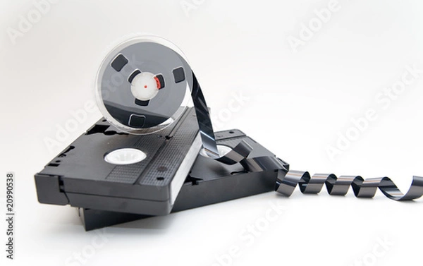 Obraz old video tape on white background