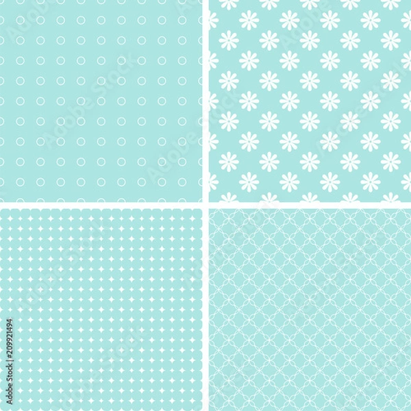 Fototapeta Chic different vector seamless patterns