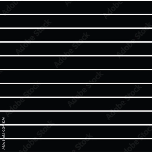 Fototapeta Seamless vector thin stripe pattern with horizontal parallel stripes in white with a black background. Texture background.