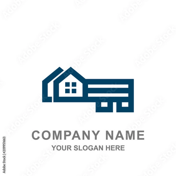 Obraz House Key Property Building Architecture Logo Vector 