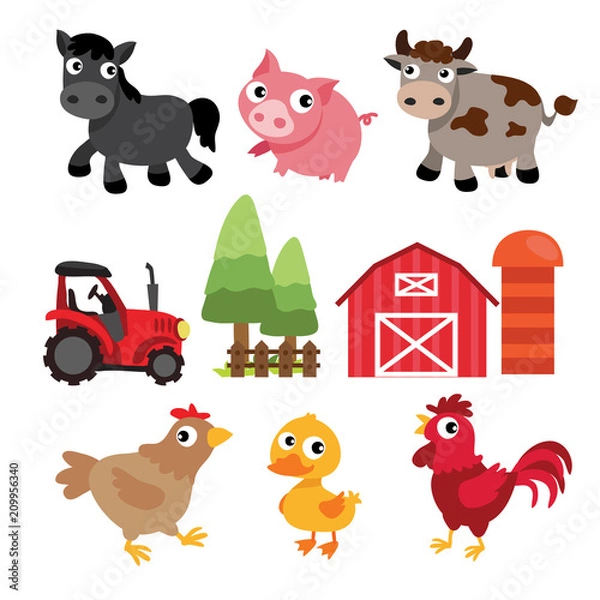 Fototapeta farm vector collection design