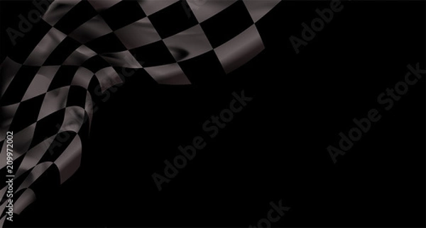 Obraz race flag checkered waving flag background