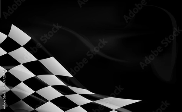 Obraz race flag checkered waving flag background