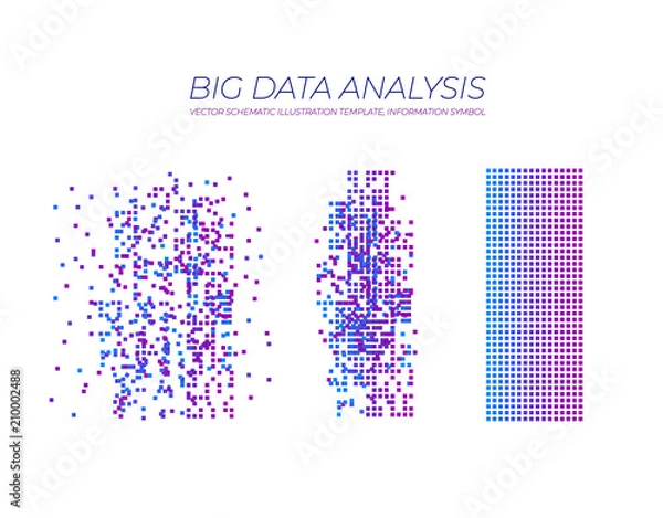 Obraz Vector Big data Analysis: Analytics for Smart Business Plan, Minimalistic Design Infographics.