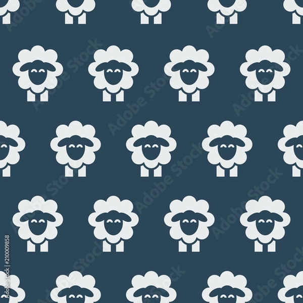 Fototapeta Pattern with white sheep