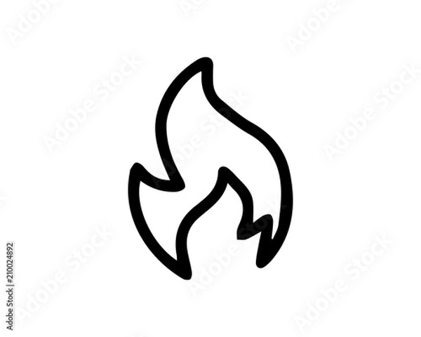 Fototapeta flame icon design illustration,hand drawn style design, designed for web and app