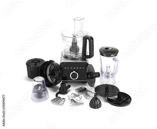 Fototapeta set of juicer elements on white background.
