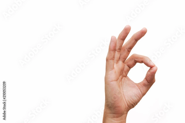 Fototapeta Sign language,A collage of the American sign language alphabet F