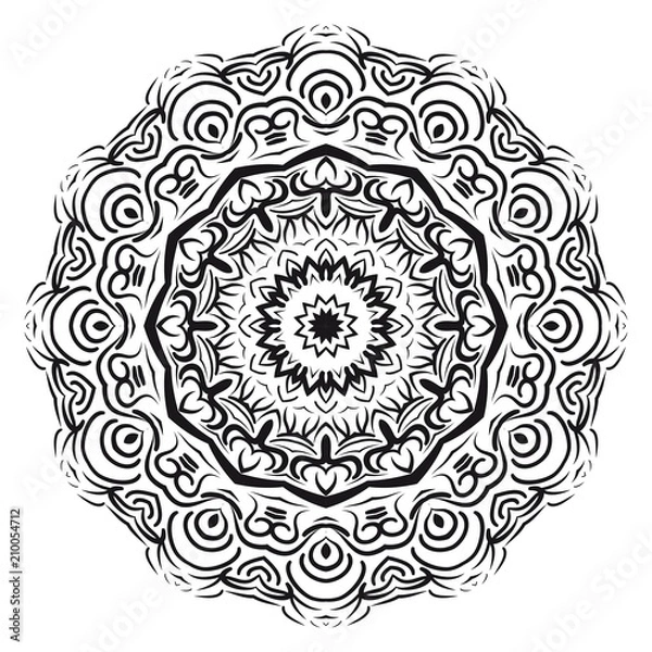 Fototapeta Flower mandala. Printable package decorative elements. Coloring page template. It is fantastic vector illustrations
