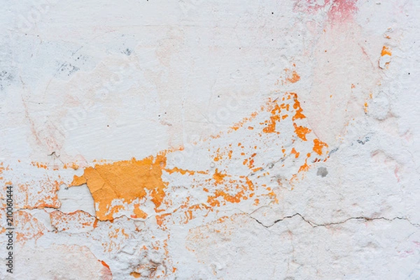 Fototapeta Wall fragment with scratches and cracks