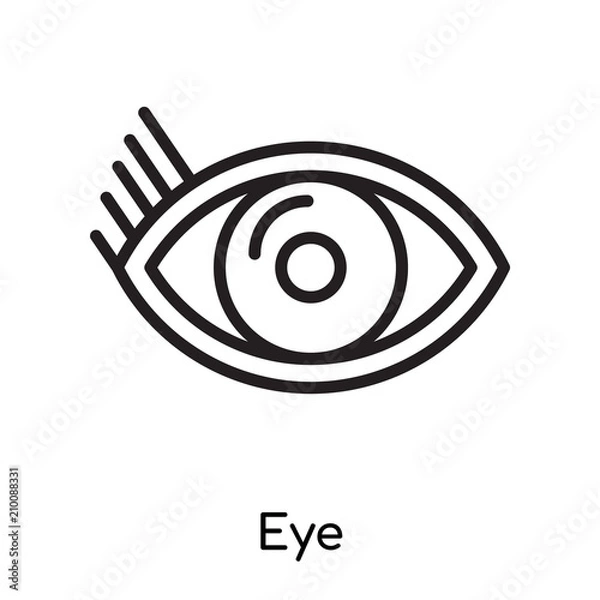 Fototapeta Eye icon vector sign and symbol isolated on white background, Eye logo concept