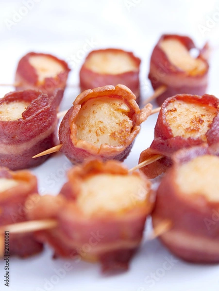 Obraz bacon wrapped scallops