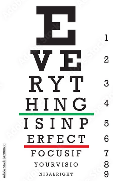 Obraz Optometry Eye Chart Illustration
