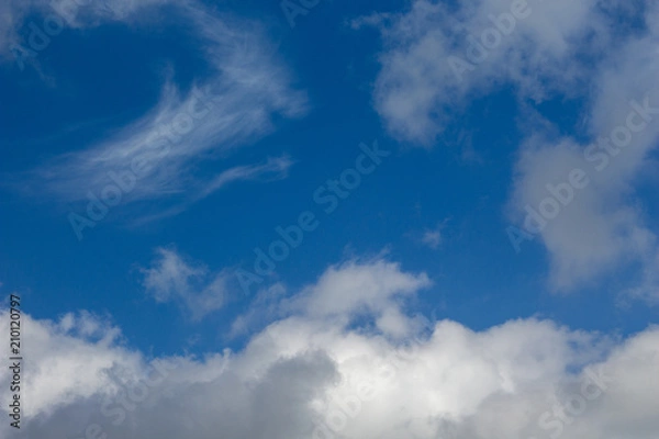 Fototapeta Blue sky with white clouds.