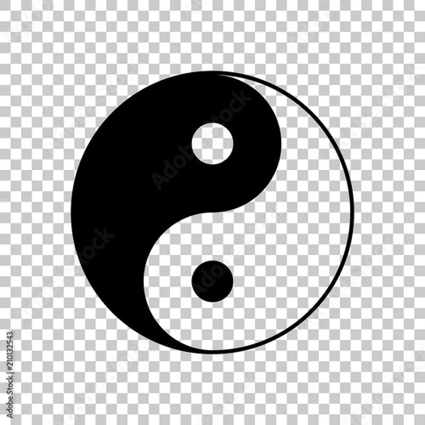 Fototapeta symbol yin yang. Na przezroczystym tle.