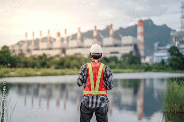 Obraz Asian male power plant engineer is working