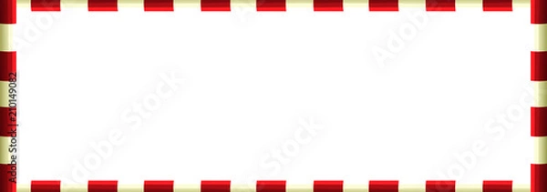 Fototapeta cartoon scene with frame - red and white poles - illustration for children