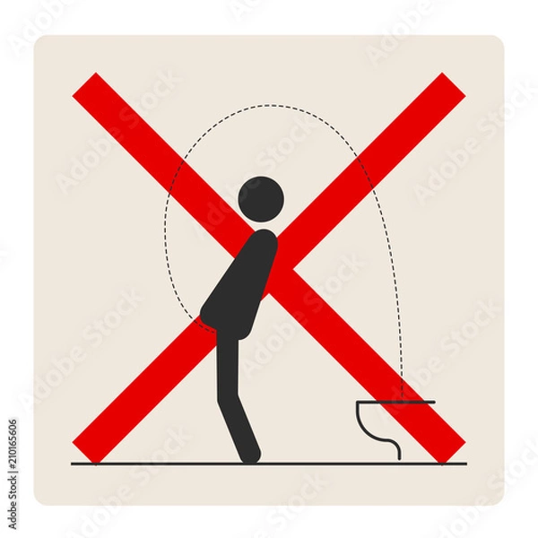 Fototapeta WC Toilet hygiene. Sign and symbol of toilet rules.