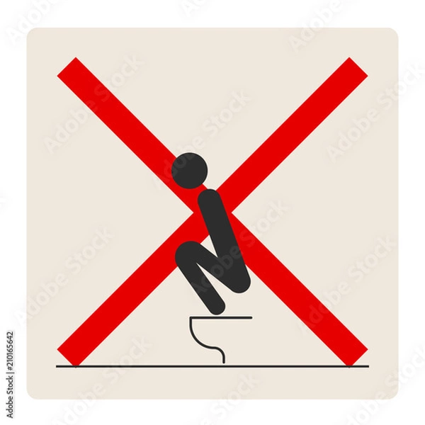 Fototapeta WC Toilet hygiene. Sign and symbol of toilet rules.