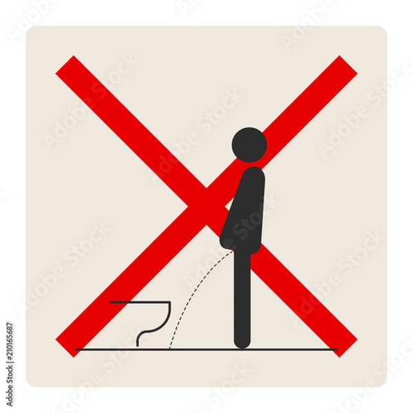 Fototapeta WC Toilet hygiene. Sign and symbol of toilet rules.