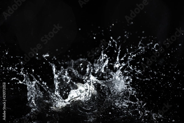 Obraz water splash black background backdrop fresh feeling