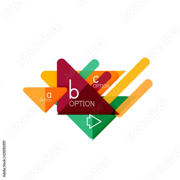 Obraz Triangle data visualization design, option infographic layout