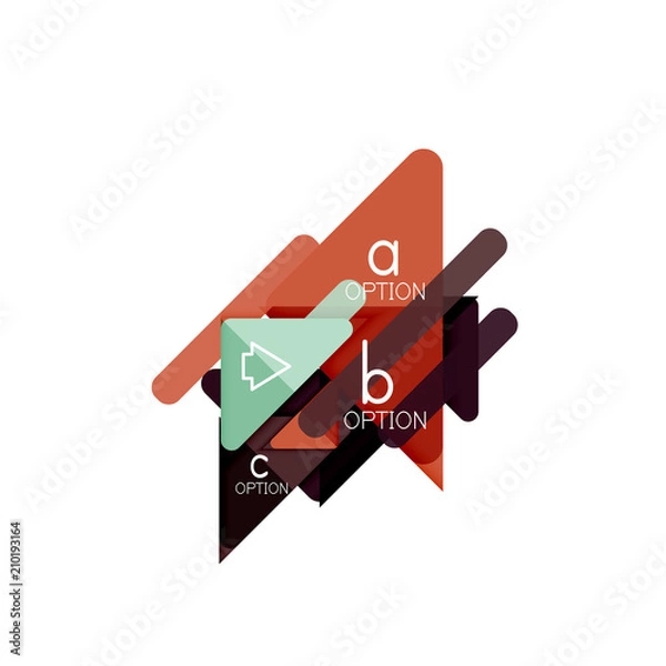 Fototapeta Triangle data visualization design, option infographic layout