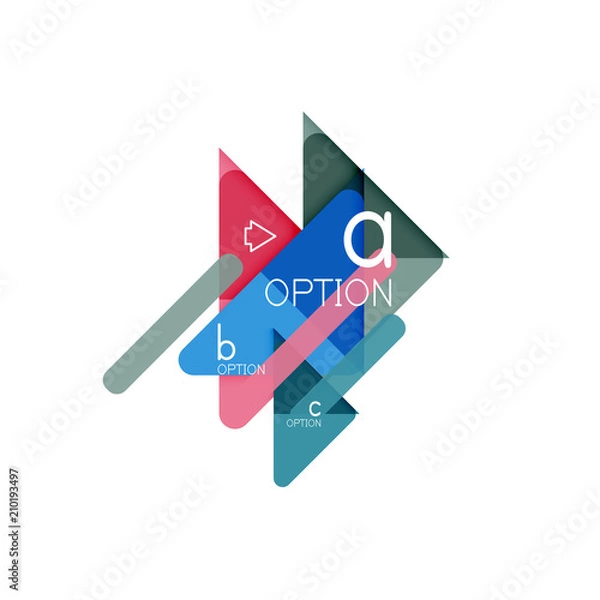 Fototapeta Triangle data visualization design, option infographic layout
