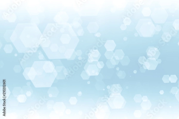 Fototapeta Abstract hexagon particle on bright background. illustration