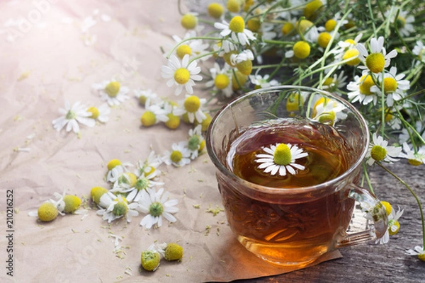 Obraz herbal tea with chamomile