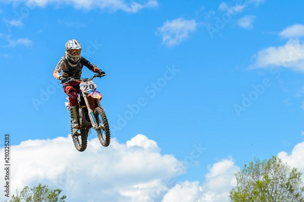 Fototapeta Motocross high jump