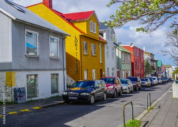 Obraz Colourful houses in the center of Reykjavik