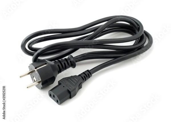 Fototapeta Black computer cables