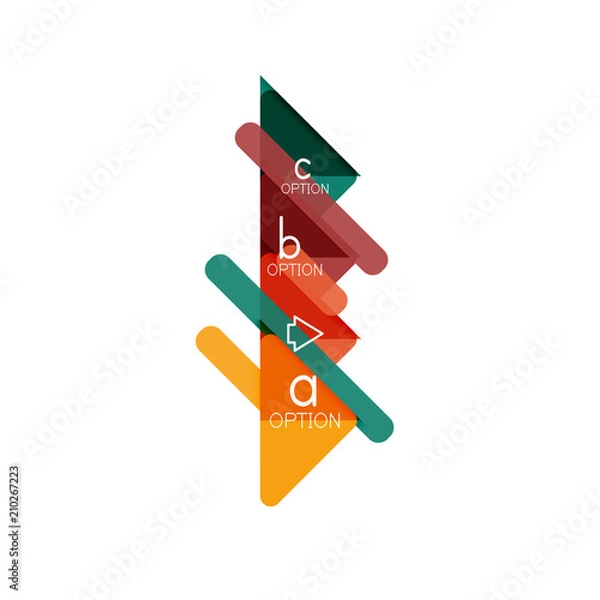 Fototapeta Triangle data visualization design, option infographic layout
