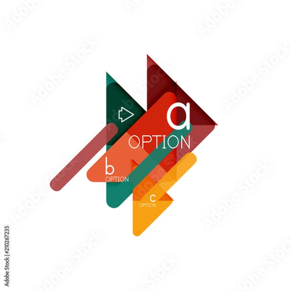 Fototapeta Triangle data visualization design, option infographic layout